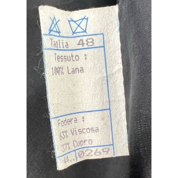 Vtg Saks Fifth Ave Cinzia Rocca Womens Sz 12 Soft Wool Overcoat Navy Blue Italy - Picture 7 of 7